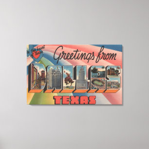 Impressão Em Tela Dallas, letra ScenesDallas de TexasLarge, TX