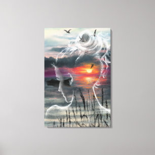 Impressão Em Tela Dama do Nascer do Sol - Natureza - Pintura de Arte