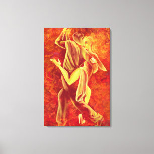 Impressão Em Tela Dança de Tango Quente - Pintura de Arte de Casal 