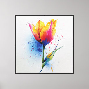 Impressão Em Tela Dança do Tulipa ao Nascer do Sol Arte Abstrata Aqu