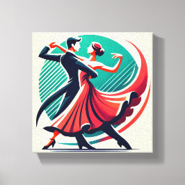 Impressão Em Tela dança elegante de salão - Poster de arte estilizad