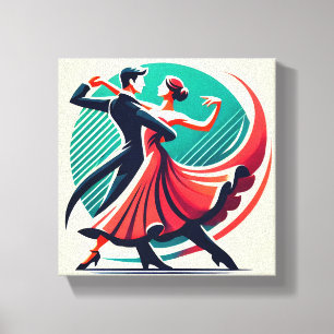 Impressão Em Tela dança elegante de salão - Poster de arte estilizad