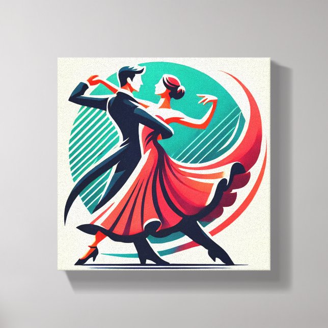 Impressão Em Tela dança elegante de salão - Poster de arte estilizad (Frente)