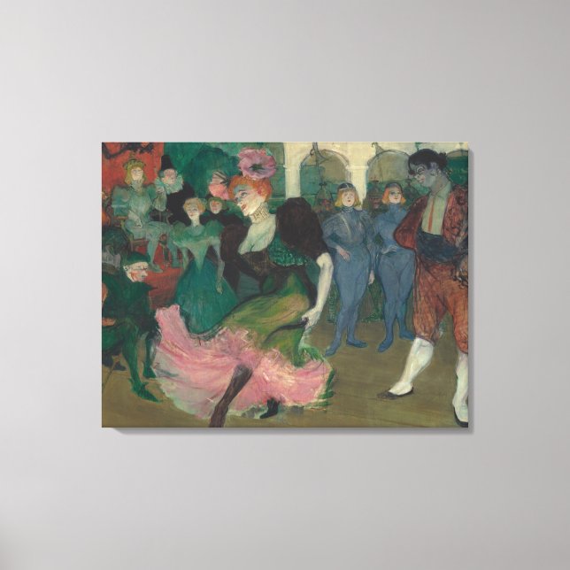 Impressão Em Tela Dançar o Bolero - Pintura de Toulouse-Lautrec (Frente)