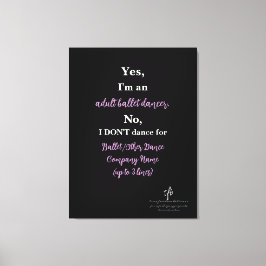 Impressão Em Tela Dançarino Adulto De Balé Pálido/Texto Branco Lg.