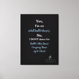 Impressão Em Tela Dançarino Balé Adulto Lt. Cer./Texto Branco Lg.