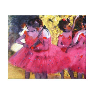 Impressão Em Tela Dançarinos de Edgar Degas de Rosa