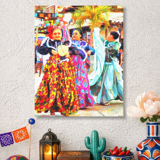 Impressão Em Tela Dançarinos do Festival Mexicano Puerto Vallarta 25