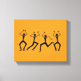 Impressão Em Tela Dançarinos Quentes do Partido da Felicidade Laranj