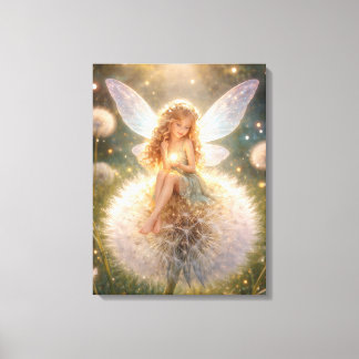 Impressão Em Tela Dandelion Fairy in the glowing meadow