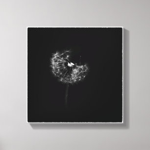 Impressão Em Tela Dandelion minimalista foi para Seed Black and Whit