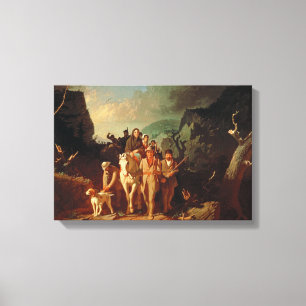 Impressão Em Tela Daniel Boone acompanhando os colonos através do Cu