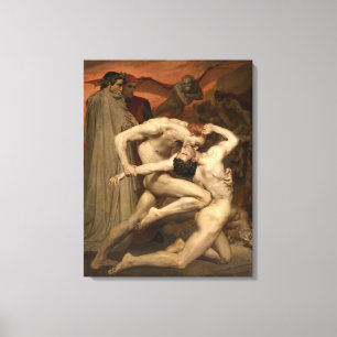 Impressão Em Tela Dante e Virgil no Inferno (por Bouguereau)