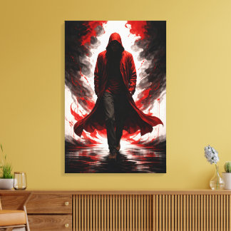 Impressão Em Tela Dark Power Awakening – Red Hooded Figure