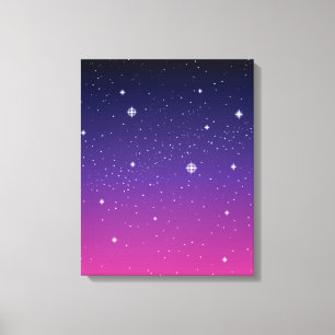 Impressão Em Tela Dark Purple Starry Night Sky