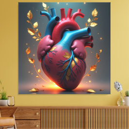 Impressão Em Tela „Das menschliche Herz – Zentrum des Lebens“