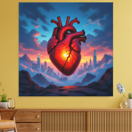 Impressão Em Tela „Das menschliche Herz – Zentrum des Lebens“