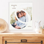 Impressão Em Tela Data de Casamento do Quadro Fotográfico do Círculo<br><div class="desc">A data de casamento da foto de um casal moderno e de uma moda de dois círculos esticou a arte da parede da canvas. Isso faz uma bela ideia de presente de casamento ou aniversário</div>