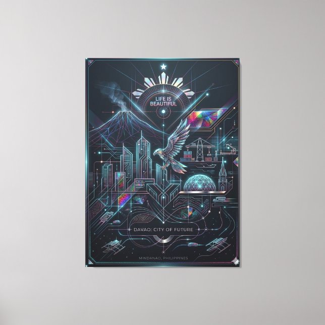 Impressão Em Tela Davao: Cidade do Futuro (Frente)