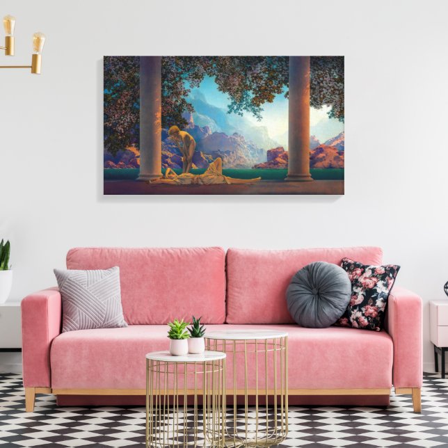 Impressão Em Tela Daybreak | Maxfield Parrish | (Insitu(Sala de estar))