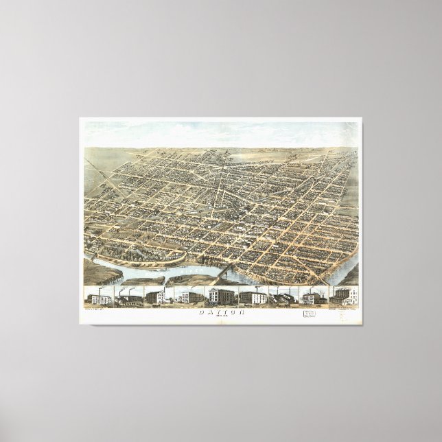 Impressão Em Tela Dayton, Ohio (1870) (Frente)