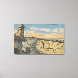 Impressão Em Tela Daytona Beach, FL - Boardwalk View Beach