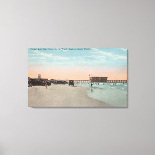 Impressão Em Tela Daytona, FL - Vista da praia com Carros &