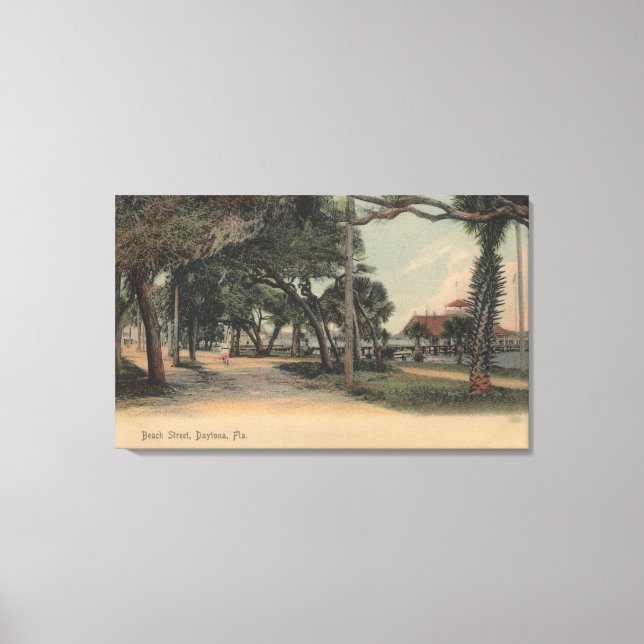 Impressão Em Tela Daytona, Flórida - View of Beach Street (Frente)