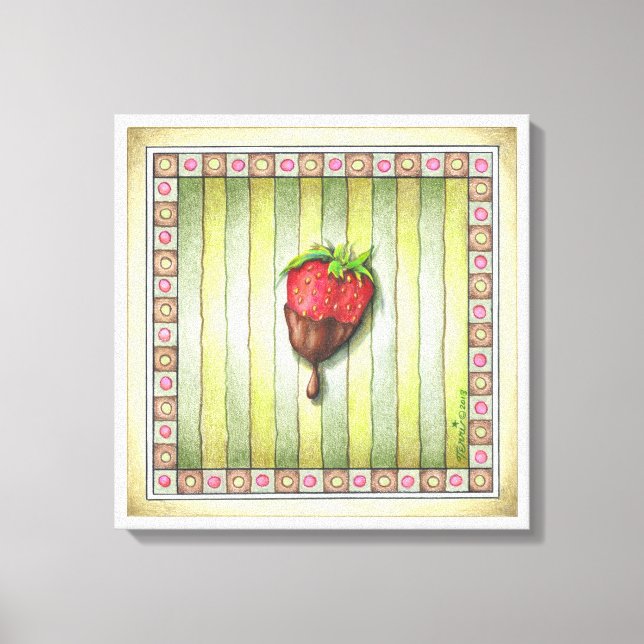 Impressão em tela de 18"x18" MORANGO COBERTO COM C (Frente)