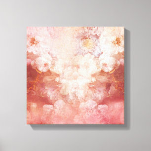 Impressão em Tela de Aquarela Floral Soft Blush