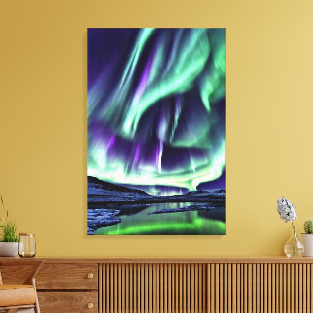Impressão em Tela de Arte Aurora Boreal (Insitu(Sala de estar))
