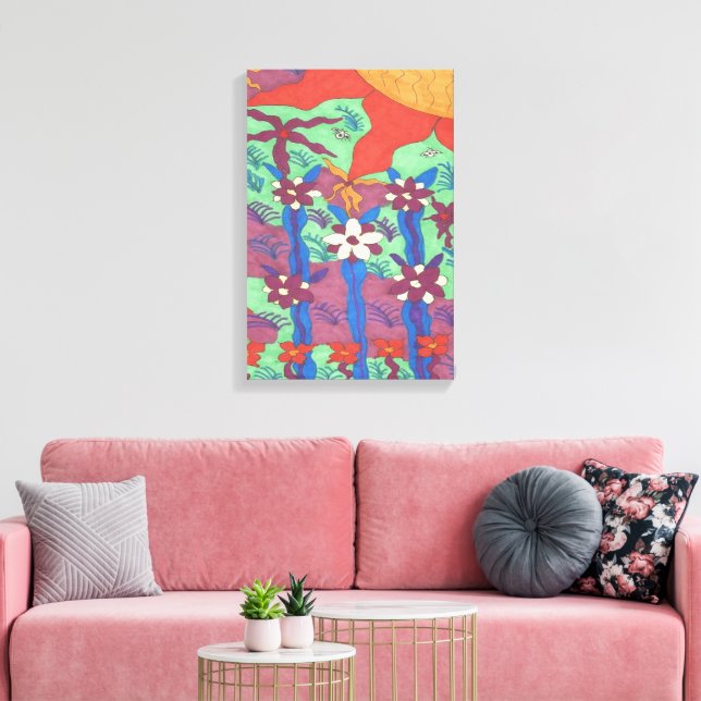 Impressão em Tela de Arte Boho para Jardim (Insitu(Sala de estar))