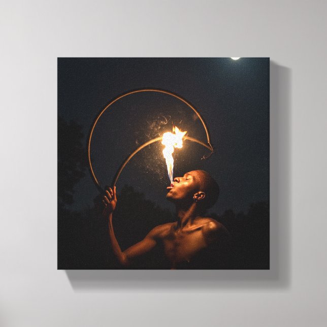 impressão em tela de arte de fogo africana (Frente)