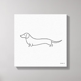 Impressão em Tela de Arte de Linha Única de Dachsh