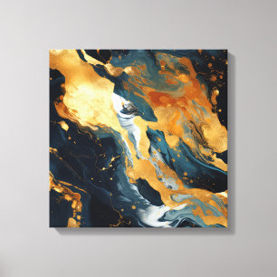 Impressão em Tela de Arte em Resina Dourada