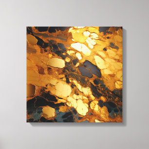 Impressão em Tela de Arte em Resina Dourada