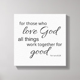 Impressão em tela de arte preto e branco Romanos 8