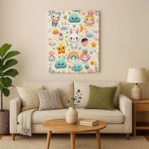Impressão em Tela de Berçário Caprichoso Pastel Co