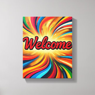 Impressão em tela de boas-vindas no design de arte