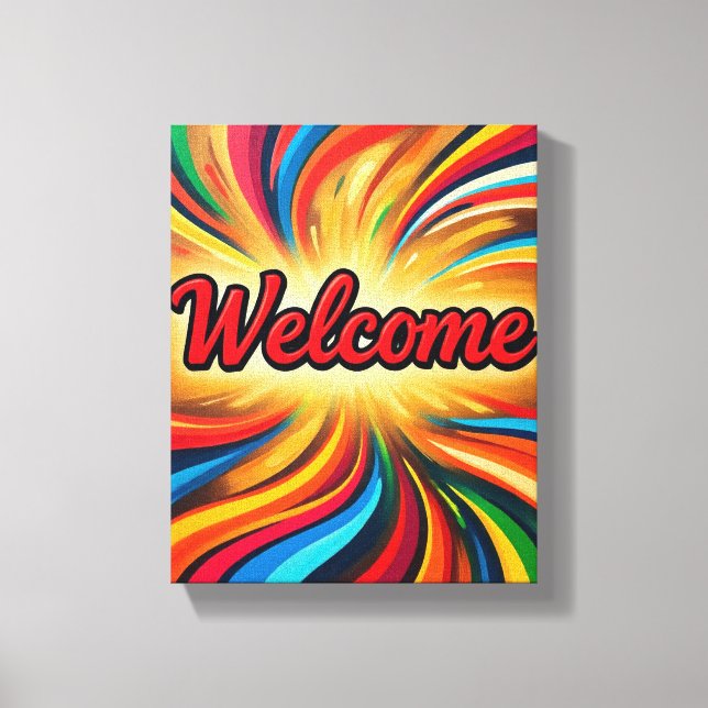 Impressão em tela de boas-vindas no design de arte (Frente)