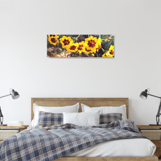 Impressão em Tela de Buquê Floral Dourado