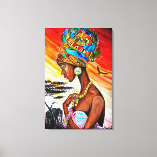 Impressão em Tela de Canvas com Princesa Africana