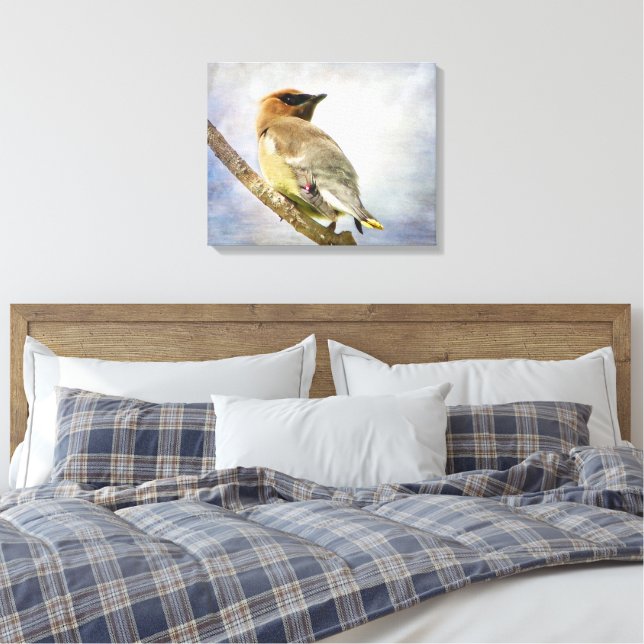 Impressão em Tela de Cetim Texturizado de Waxwing  (Insitu(Quarto))