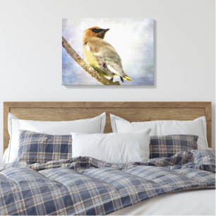 Impressão em Tela de Cetim Texturizado de Waxwing
