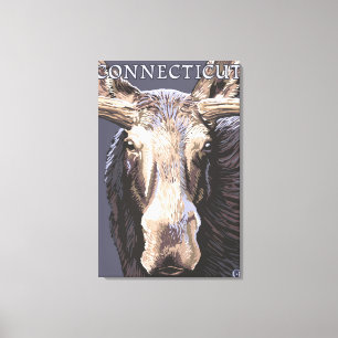 Impressão Em Tela De ConnecticutMoose fim acima