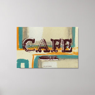 Impressão em Tela de Cozinha de Café Abstrato - Su