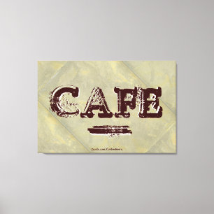 Impressão em Tela de Cozinha de Café Vintage - Azu