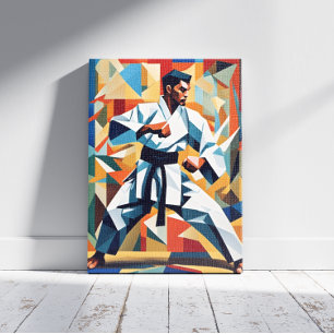 Impressão em Tela de Cubismo de Karatê