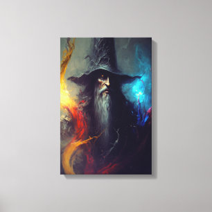 Impressão em Tela de Fantasia do Mago Negro Arte