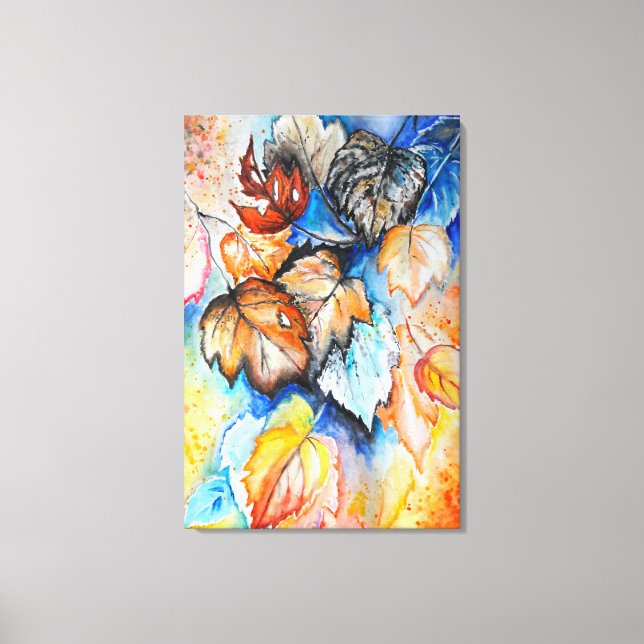 Impressão em Tela de Folhas de Outono - Pintura (Frente)